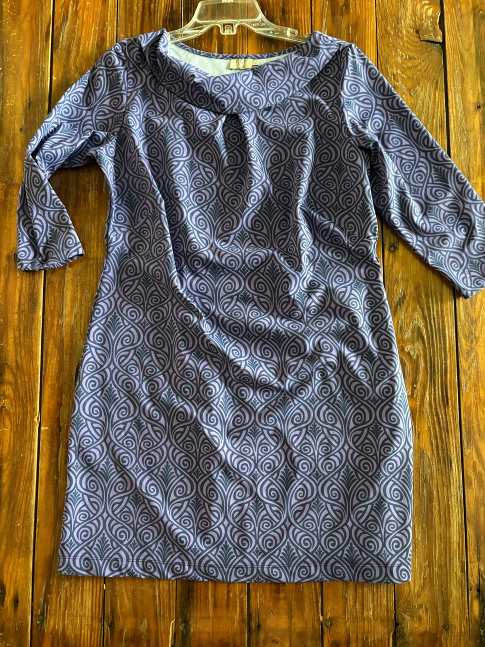 Katherine Way Purple Geometric Midi Dress